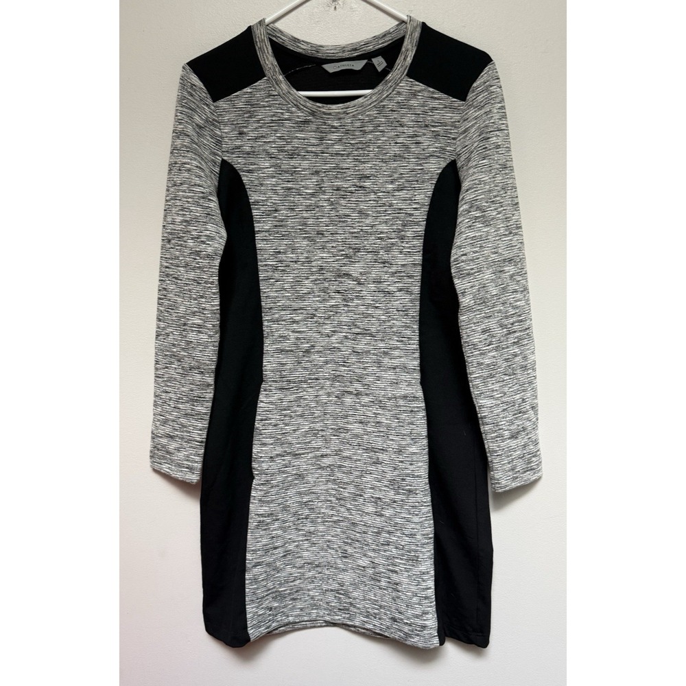 ATHLETA Womens Sheath Dress Heather w Black Insets Small Athletic Stretch